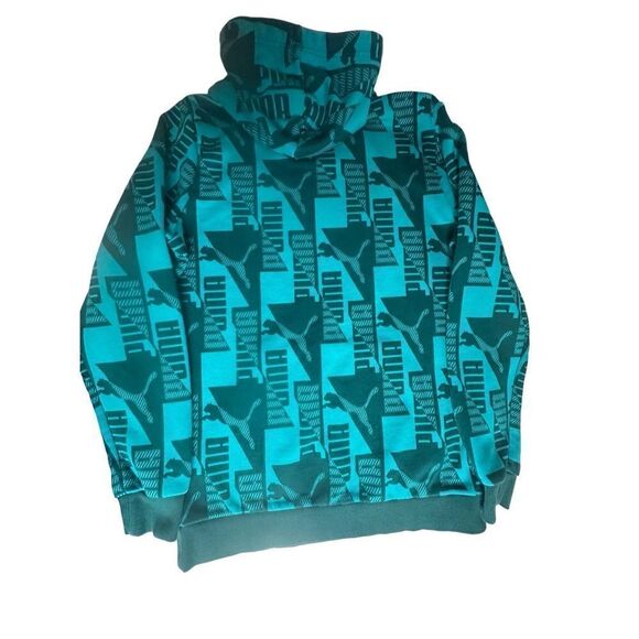 PUMA Mens Power Aop Graphic Athletic Outerwear Casual Hoodie - Blue Medium - Picture 2 of 4